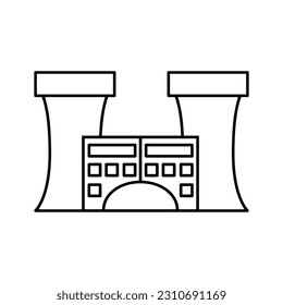 Factory icon vector. thermal power plant icon vector. power station symbol or logo.