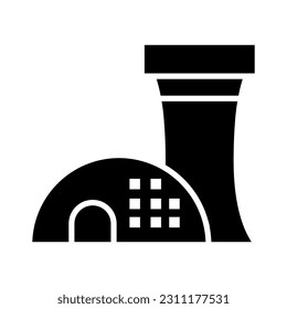 Fabriksymbol, Vektorgrafik. Icon des Wärmekraftwerks, Vektorgrafik. Kraftwerkssymbol oder -logo.