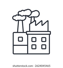 factory icon. vector.Editable stroke.linear style sign for use web design,logo.Symbol illustration.