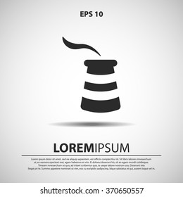 factory icon for web and mobile. pollution sign in flat design style