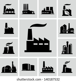 Factory icons - Shutterstock ID 140187532