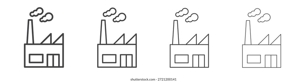 Factory icons for graphic and web design.