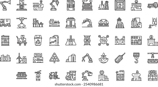 Factory icons High-Quality Vector Icons Collection with Editable Stroke. Ideal for Professional and Creative Projects.