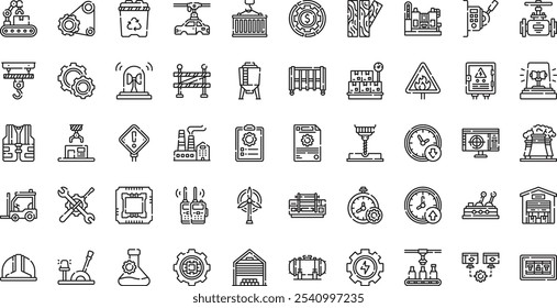 Factory icons . High-Quality Vector Icons Collection with Editable Stroke. Ideal for Professional and Creative Projects.