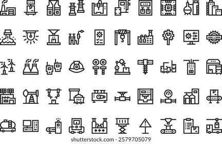 Factory icons High-Quality Vector Icons Collection with Editable Stroke. Ideal for Professional and Creative Projects