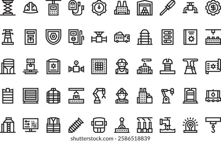 Factory icons High-Quality Vector Icons Collection with Editable Stroke. Ideal for Professional and Creative Projects.