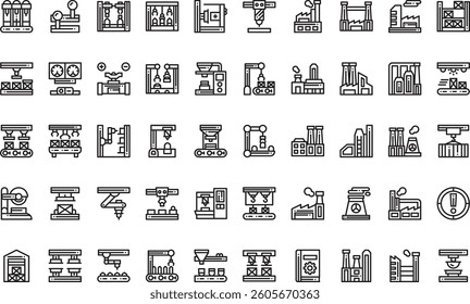 Factory icons High-Quality Vector Icons Collection with Editable Stroke. Ideal for Professional and Creative Projects