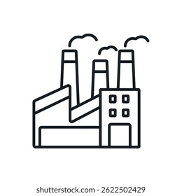 factory icons isolated on White Background. Flat style design
