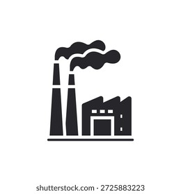 contorno de iconos de fábrica y estilo plano, fondo transparente