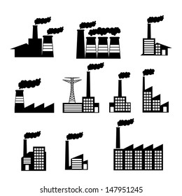 factory icons over white background vector illustration 