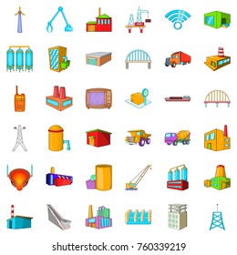 Factory icons set. Cartoon style of 36 factory vector icons for web isolated on white background