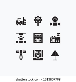 iconos de fábrica establecer línea con fondo blanco - vector