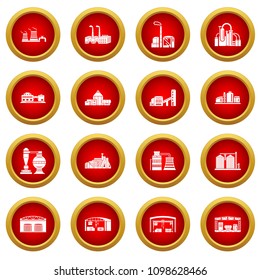 Factory icons set. Simple illustration of 16 tennis icons set vector icons for web