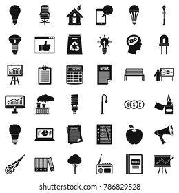 Factory icons set. Simple style of 36 factory vector icons for web isolated on white background