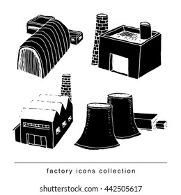factory icons set, vector illustration.black