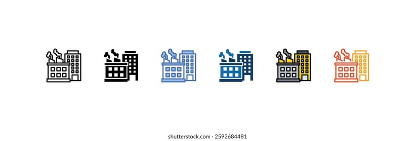 factory  icons sets with different styles