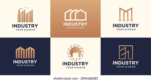 factory icons and symbols for industry design