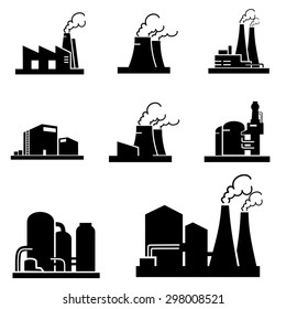 Factory icons vector