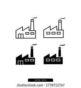 Factory Icons Vector Illustration Logo Template