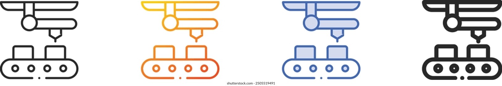 factory icon.Thin Linear, Gradient, Blue Stroke and bold Style Design Isolated On White Background