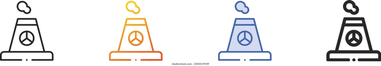 factory icon.Thin Linear, Gradient, Blue Stroke and bold Style Design Isolated On White Background