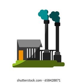 factory illustration cartoon flat shadow