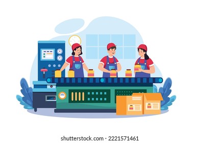 Factory Illustration concept. A flat illustration isolated on white background