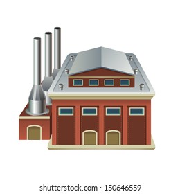 Factory Illustration - Industrial building isolated as icon on white background
