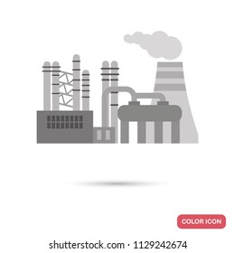 Factory, industrial building flat illustration in black and white colors