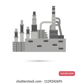 Factory, industrial building flat illustration in black and white colors