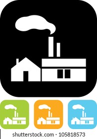 Factory. Industrial building - Vector icon isolated