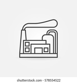 Factory and industrial business icon - vector minimal symbol in thin line style