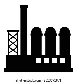 Factory Industrial Flat Icon Isolated On White Background