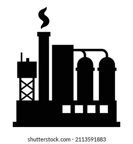 Factory Industrial Flat Icon Isolated On White Background