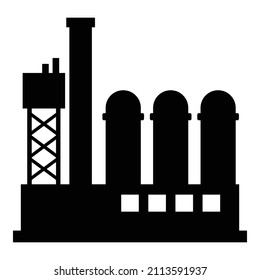 Fabrik-Flat-Symbol einzeln auf weißem Hintergrund