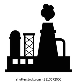 Factory Industrial Flat Icon Isolated On White Background