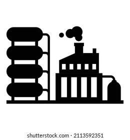 Factory Industrial Flat Icon Isolated On White Background