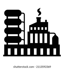 Factory Industrial Flat Icon Isolated On White Background