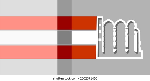Factory industrial icon and flag of Austria