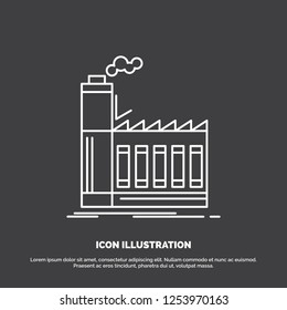 Factory, industrial, industry, manufacturing, production Icon. Line vector symbol for UI and UX, website or mobile application