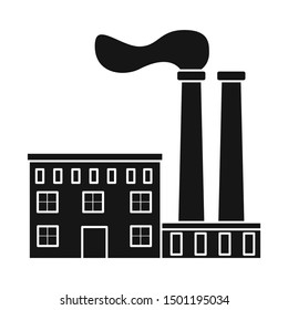 Factory and industrial Isolated object symbol. Factory and pipe stock vector illustration.