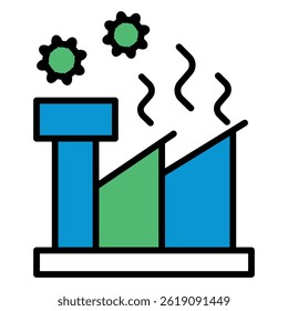 Factory and Industrial Machinery Flat vector Icon design