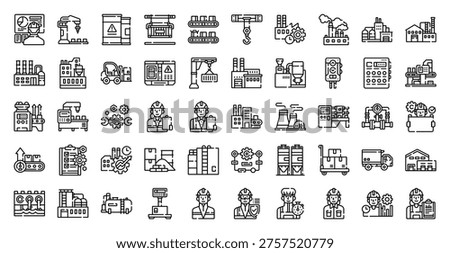 Factory Industrial Manufacturing Icon Collection