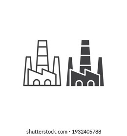 Factory, industrial. Vector icon template