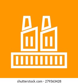 Factory, industry, building icon vector image. Can also be used for energy and technology. Suitable for web apps, mobile apps and print media.