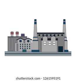 Factory industry building isolated