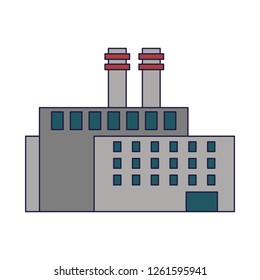 Factory industry building isolated