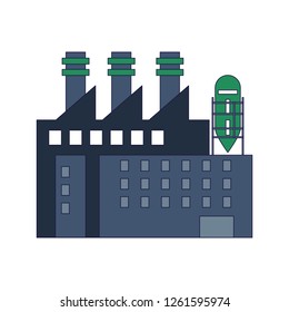 Factory industry building isolated
