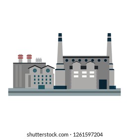Factory industry building isolated