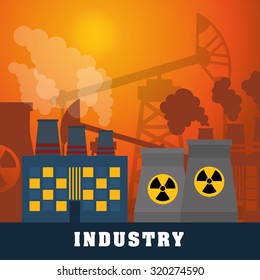 Factory, industry and business design, vector illustration eps 10.